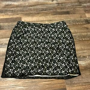 Black and off white lace skirt